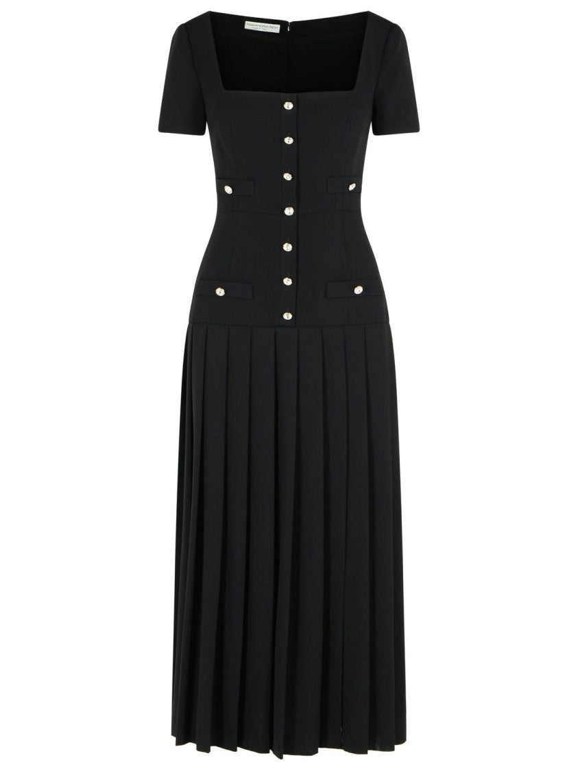 Alessandra Rich Black Virgin Wool Dress