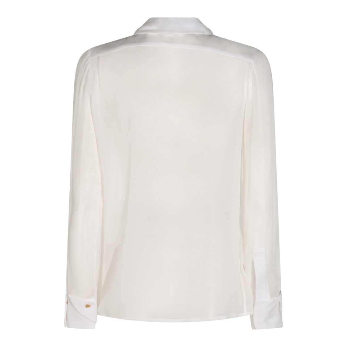 Elisabetta Franchi Ivory Viscose Shirt With Gold-Tone Neck Embellishments