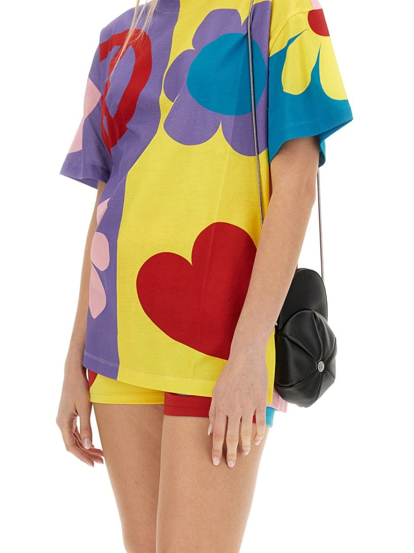 Moschino Patchwork Oversized Jersey T-Shirt With Playful Symbols