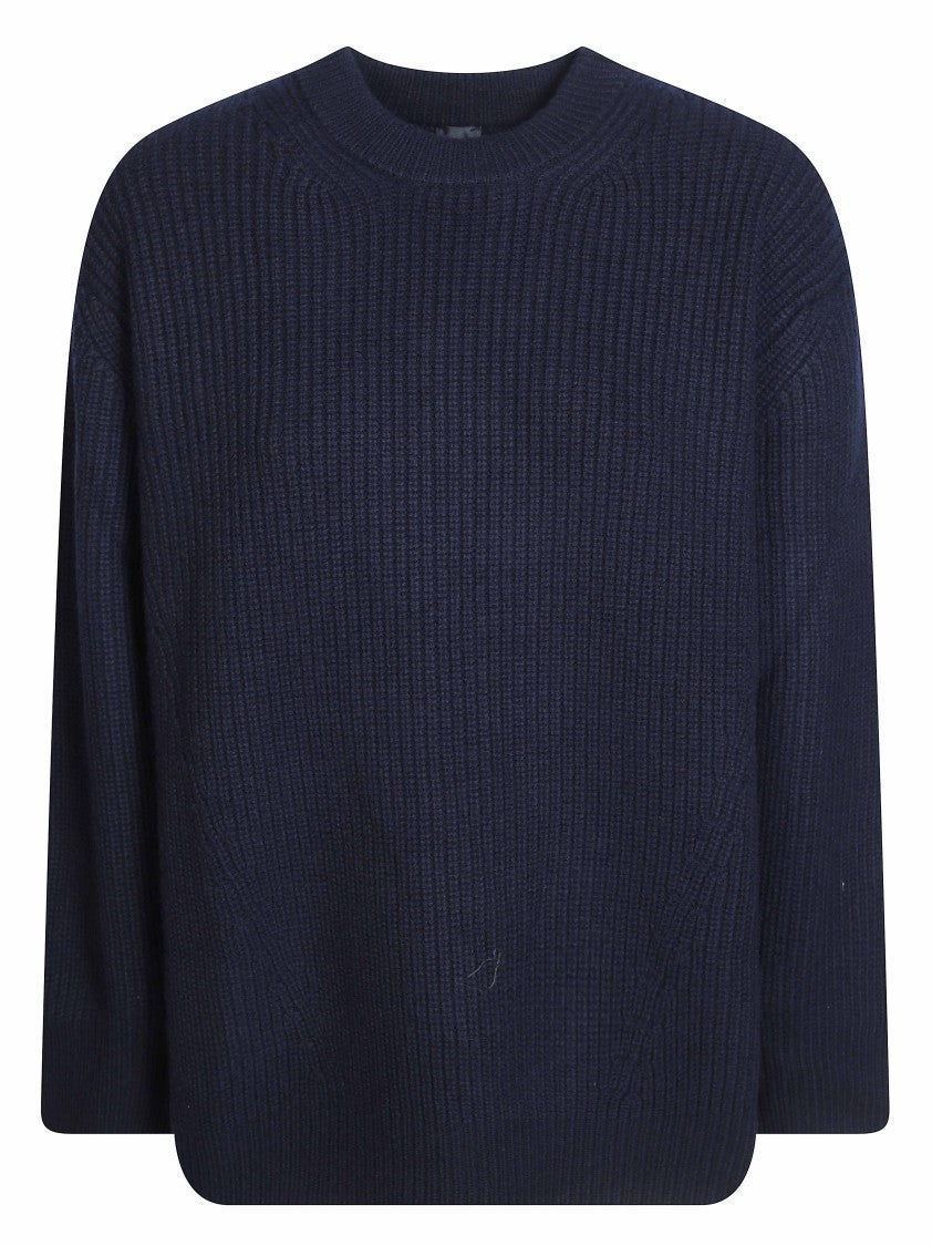 Pinko Gracidio Pure Wool Ribbed Knit Relaxed Sweater