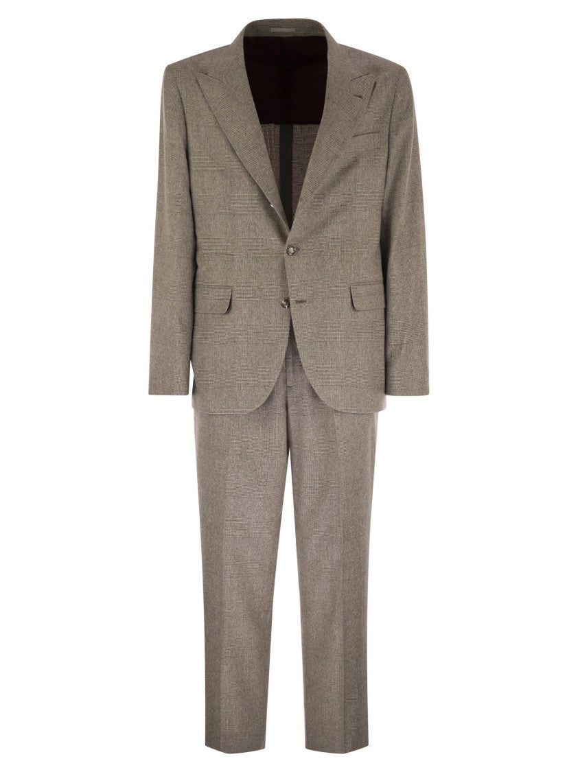 Brunello Cucinelli Prince Of Wales Flannel Suit