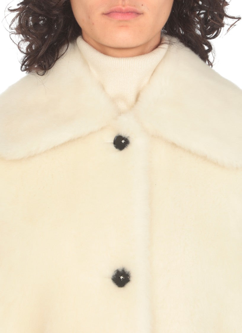 Jil Sander Ivory Fur Jacket