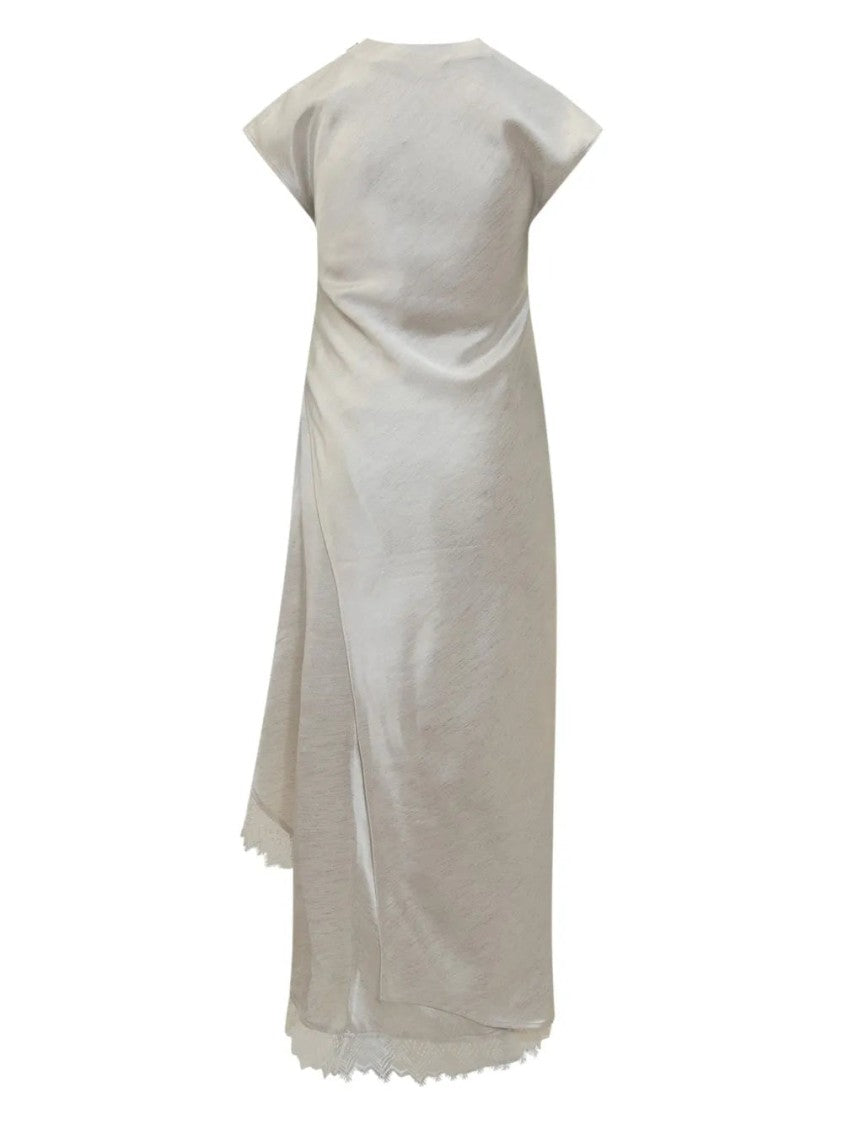 J. W. Anderson White Asymmetric Layered Maxi Dress