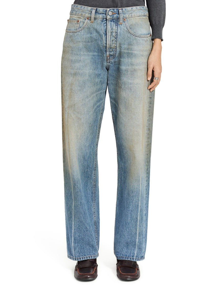 Mm6 By Maison Margiela Relaxed Straight-Leg Trousers With Vintage Wash
