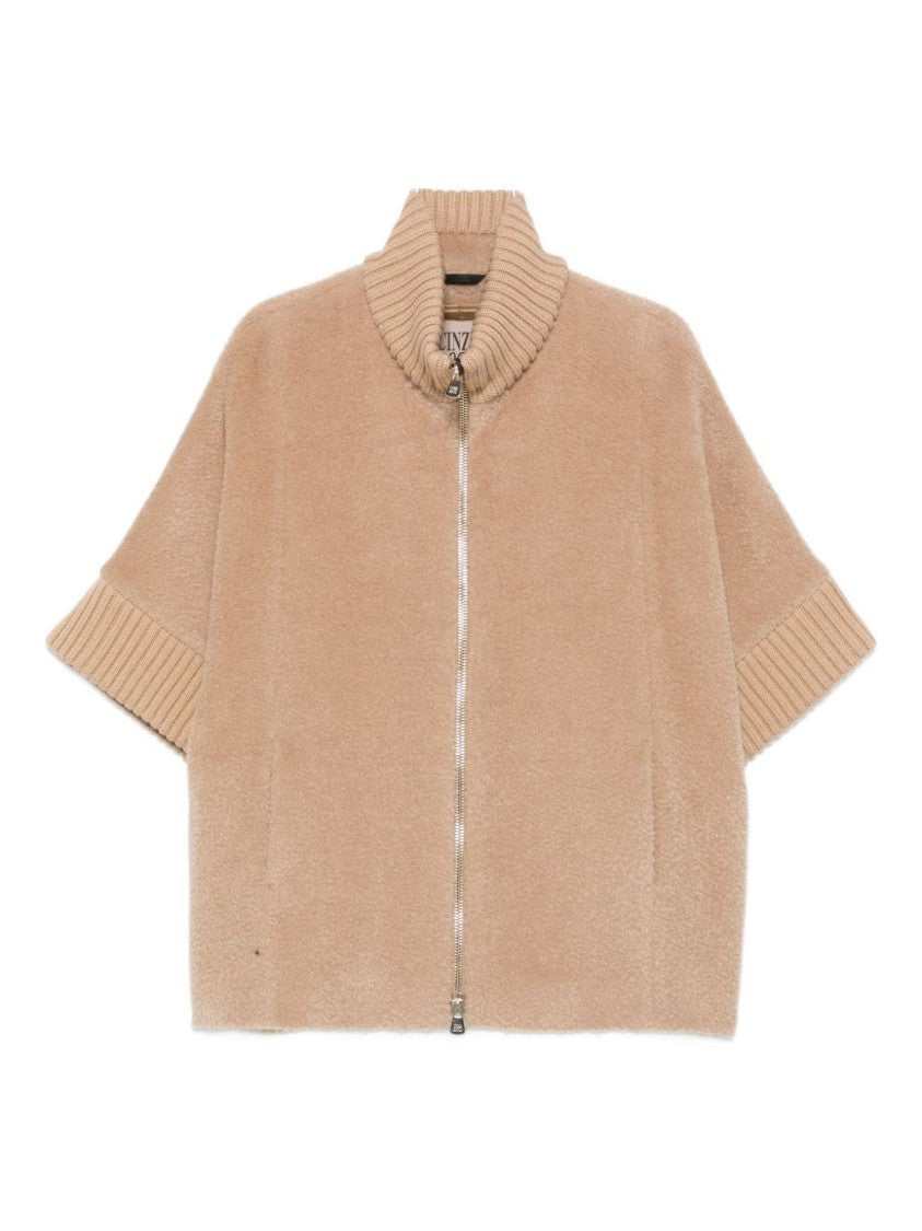 Cinzia Rocca Short Beige Coat In Virgin Wool