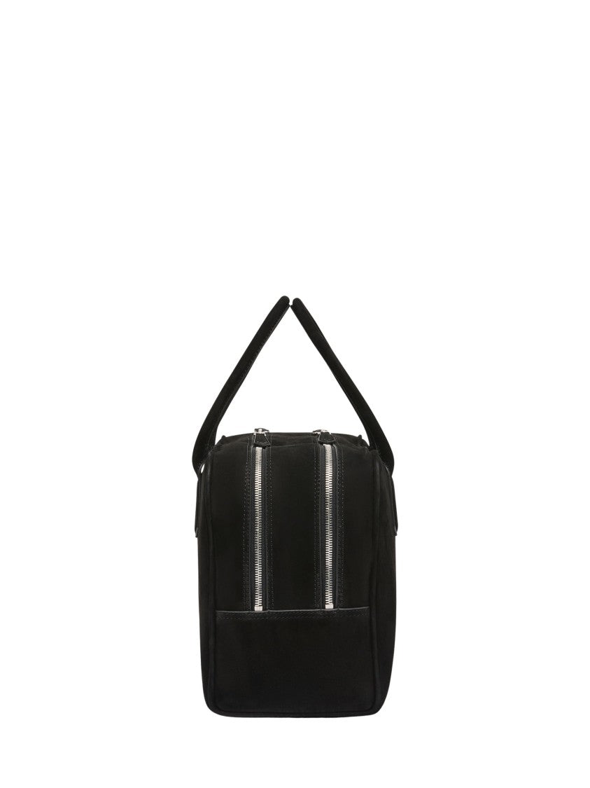 A.Emery Black Square Silhouette Suede Shoulder Bag