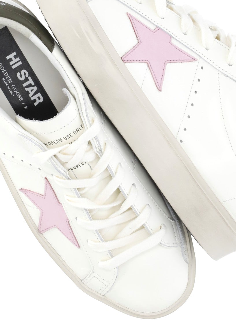 Golden Goose White Sneakers Hi Star