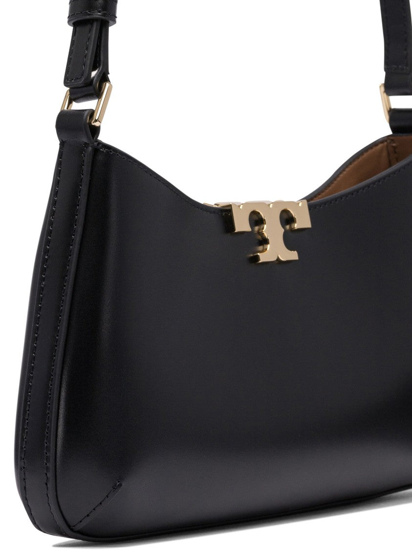 Tory Burch Smooth Black Leather Shoulder Bag