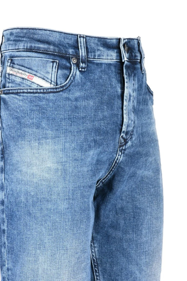 Diesel Black Cotton Elastane Men's Tapered Leg Jeans