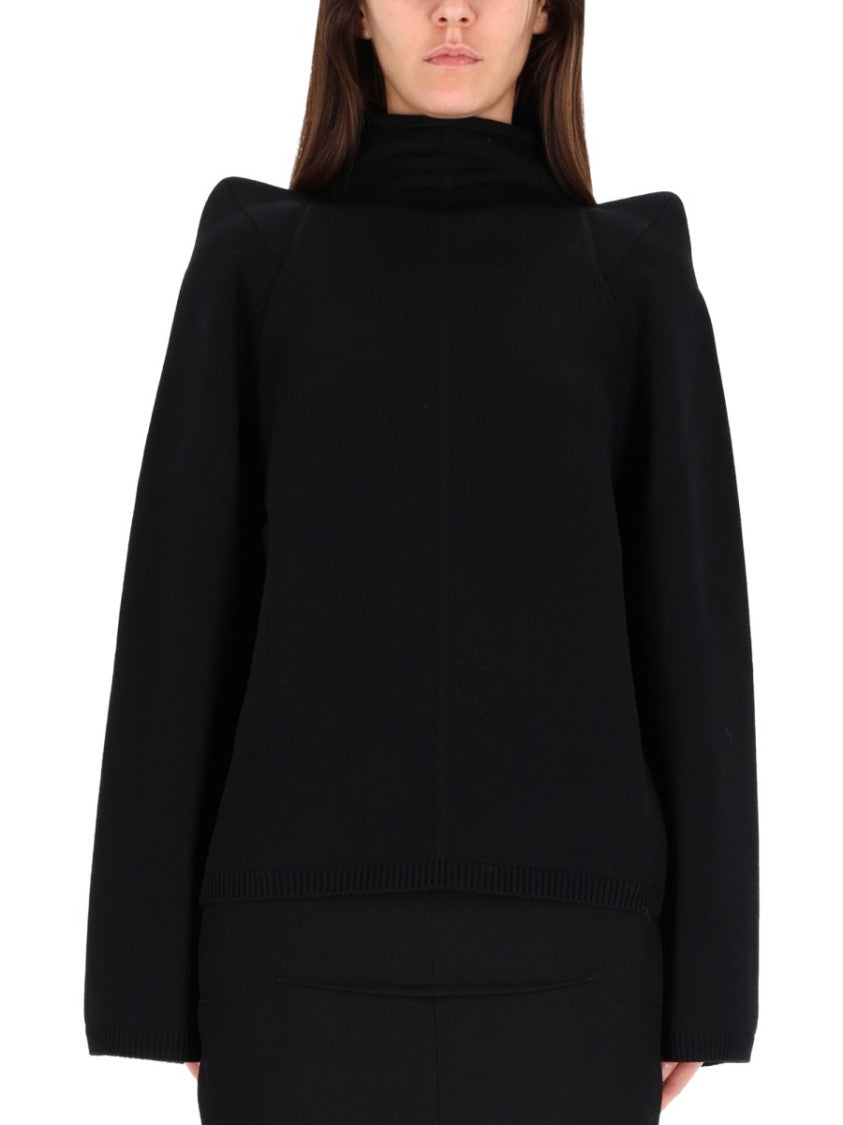 Rick Owens Structured Black Wool Top