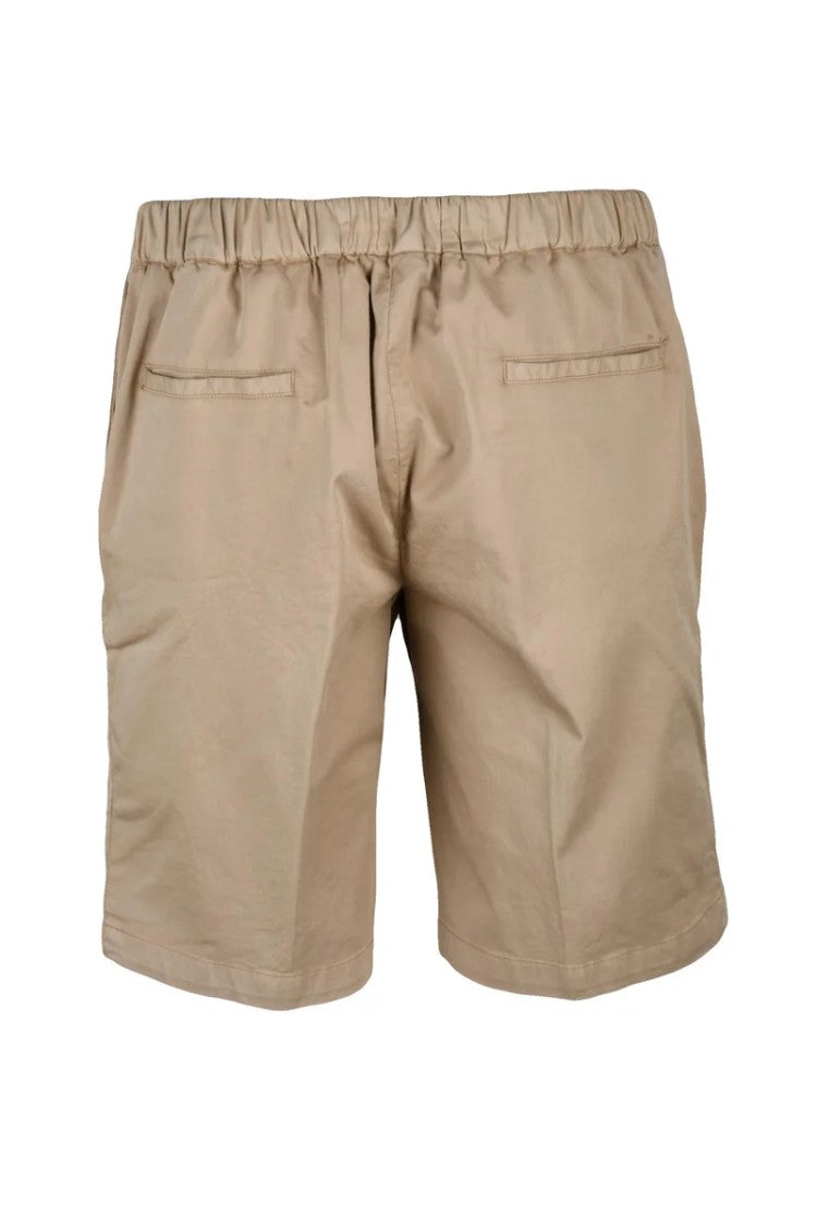 Devore Tailored Beige Bermuda Shorts With Silk
