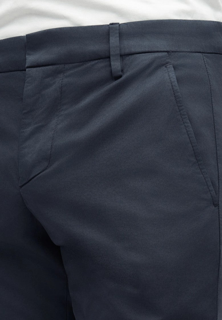 Dondup Black Gaubert Regular Fit Stretch Cotton Trousers