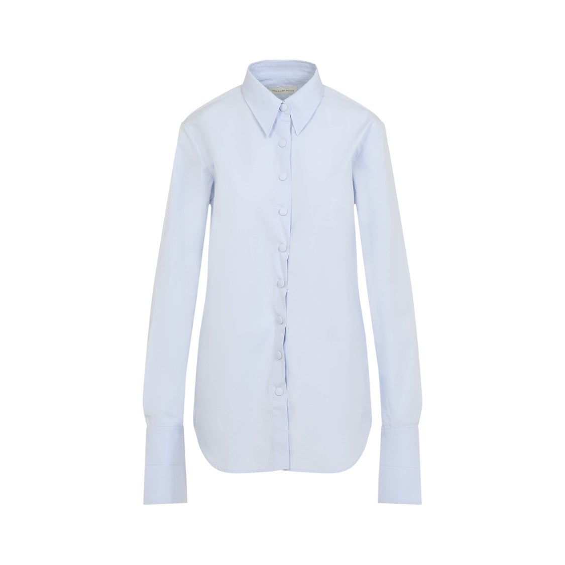 Dries Van Noten Classic Blue Cotton Shirt With Oversized Cuffs