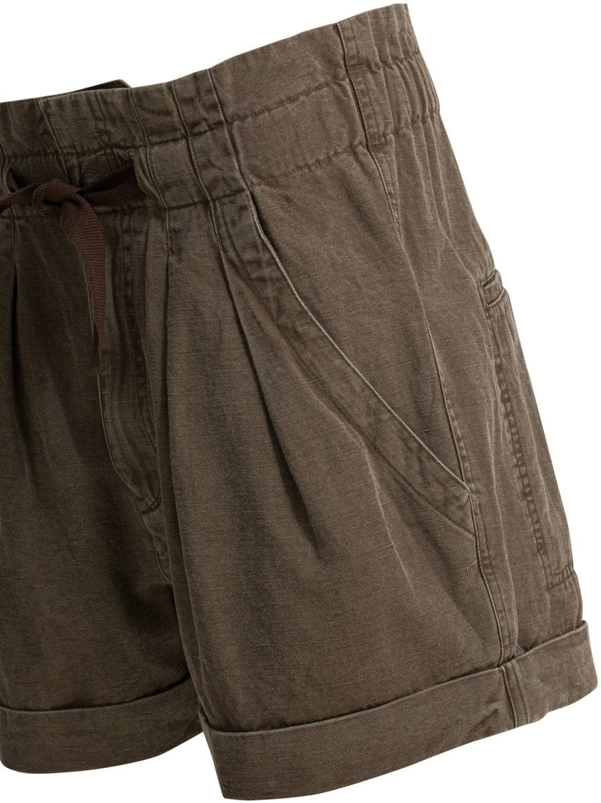 Isabel Marant Étoile Relaxed Fit Cotton-Linen Blend Bermudas