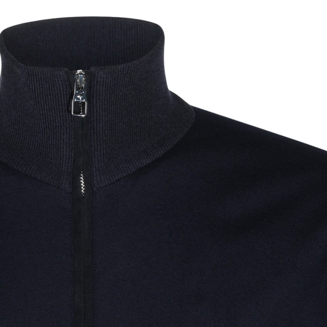 Montecore Black Ribbed Collar Minimalist Jacket