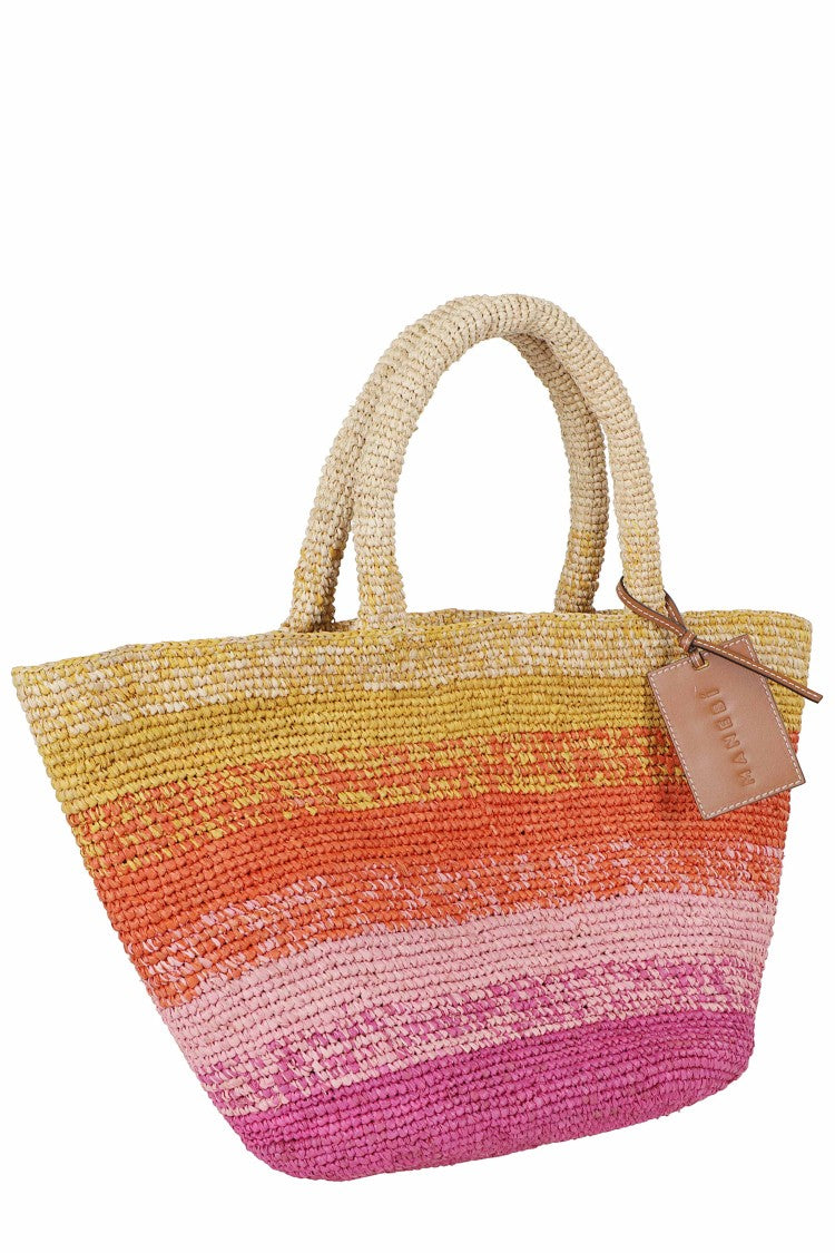 Manebi Multicolor New Panier Woven Raffia Tote Bag