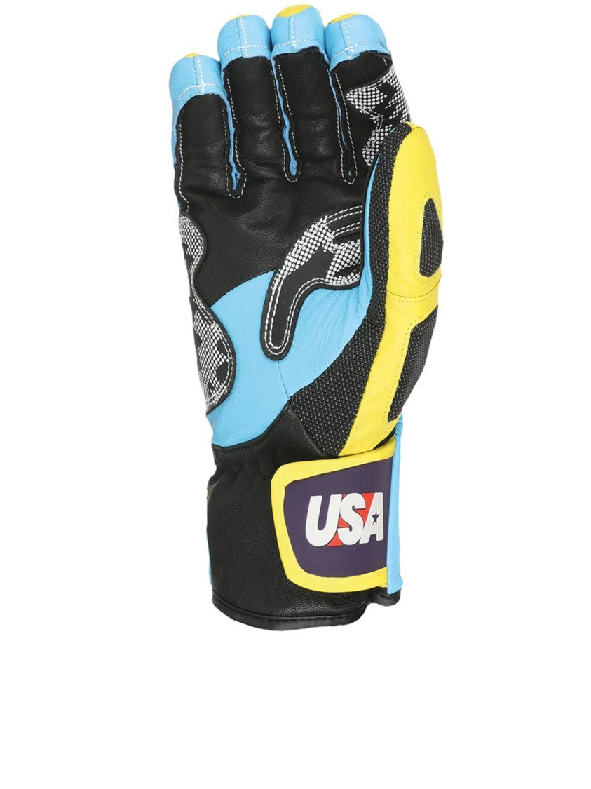 Level Yellow Guanto Sq Graphic Print Gloves