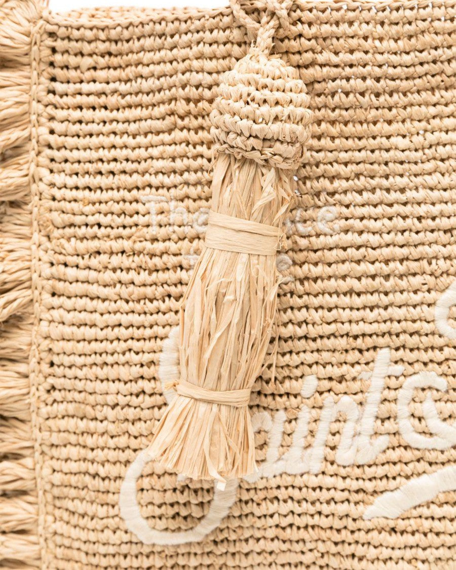 Mc2 Saint Barth Medium Woven Raffia Tote Bag