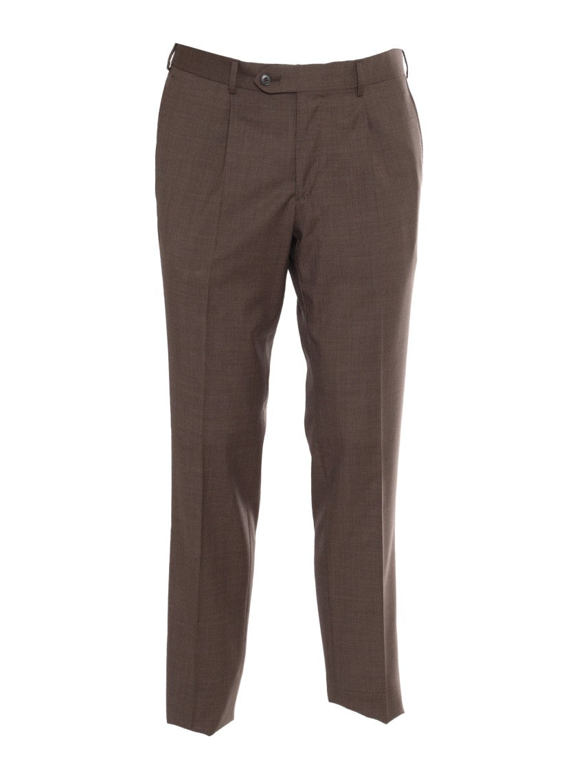 Luigi Bianchi Tailored Brown Virgin Wool Suit