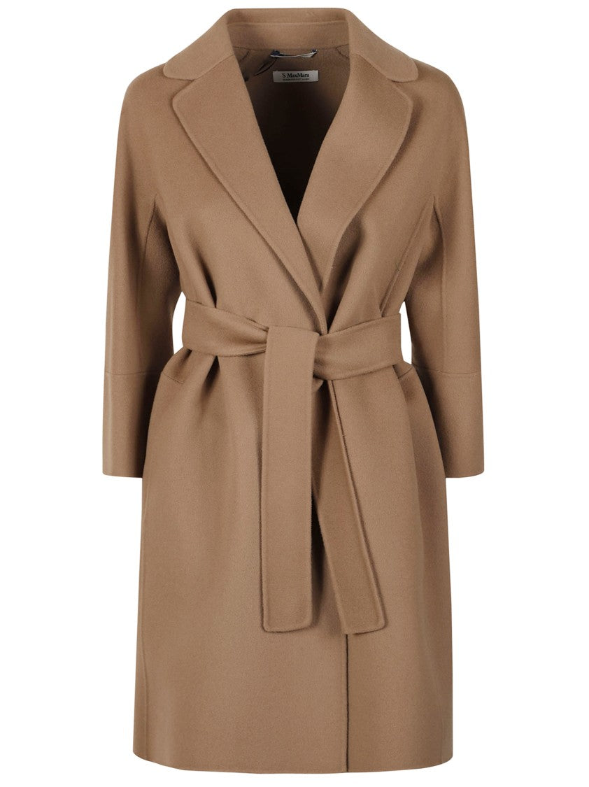Max Mara Tailored Brown Coat With Wide Lapel
