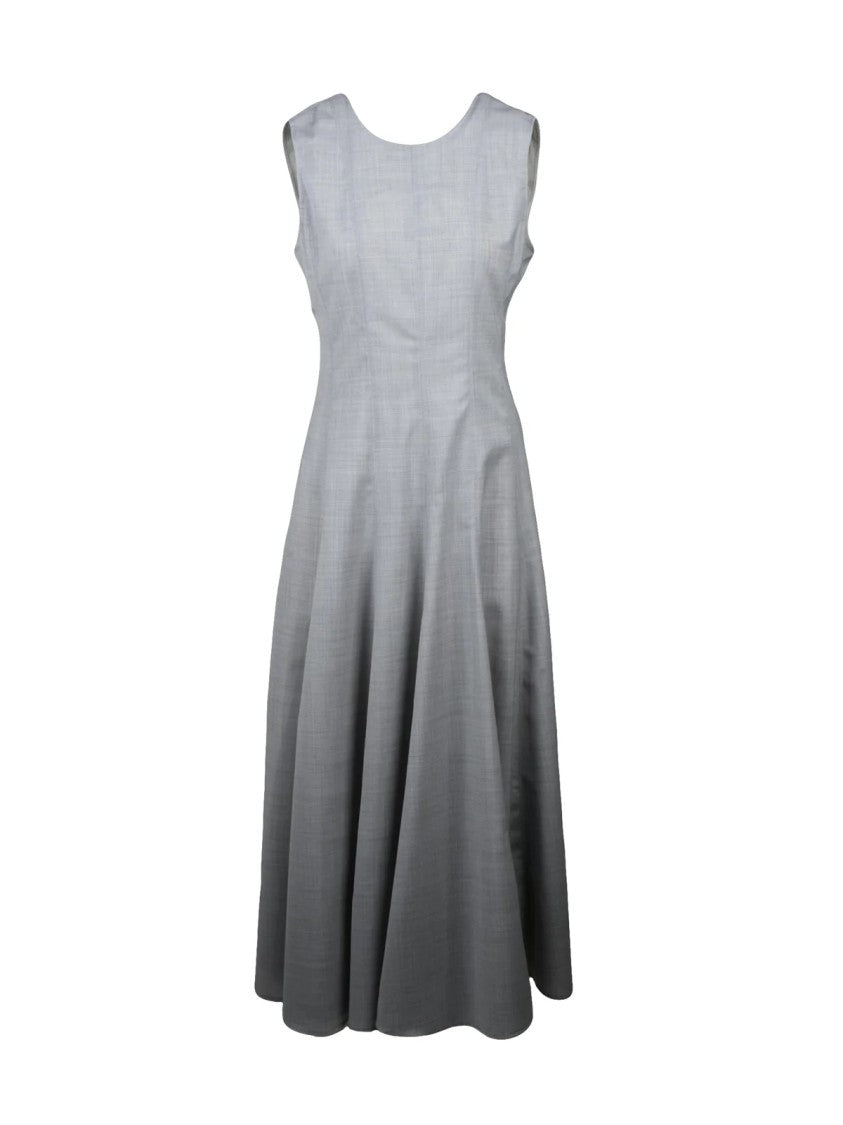 Department 5 Mabel Grey Flared Virgin Wool-Blend Midi Dress