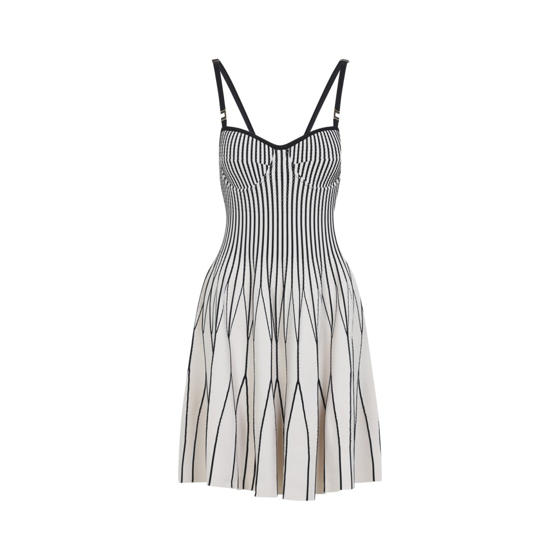 Elisabetta Franchi Fitted Mini Dress With Vertical Stripe Design