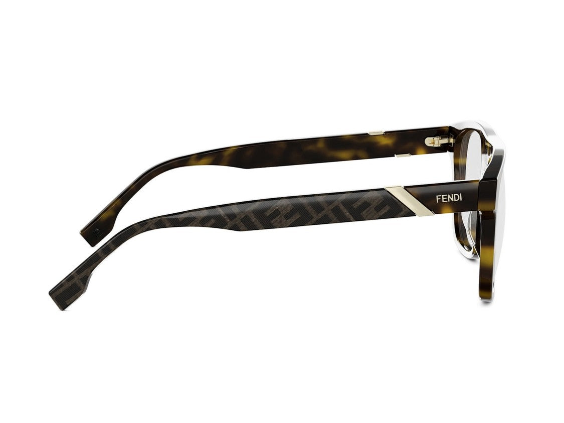 Fendi Fe50138i Bold Oversized Square Tortoiseshell Eyeglasses