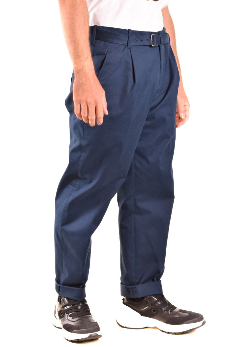Neil Barrett Relaxed Fit Blue Trousers With Tapered Leg