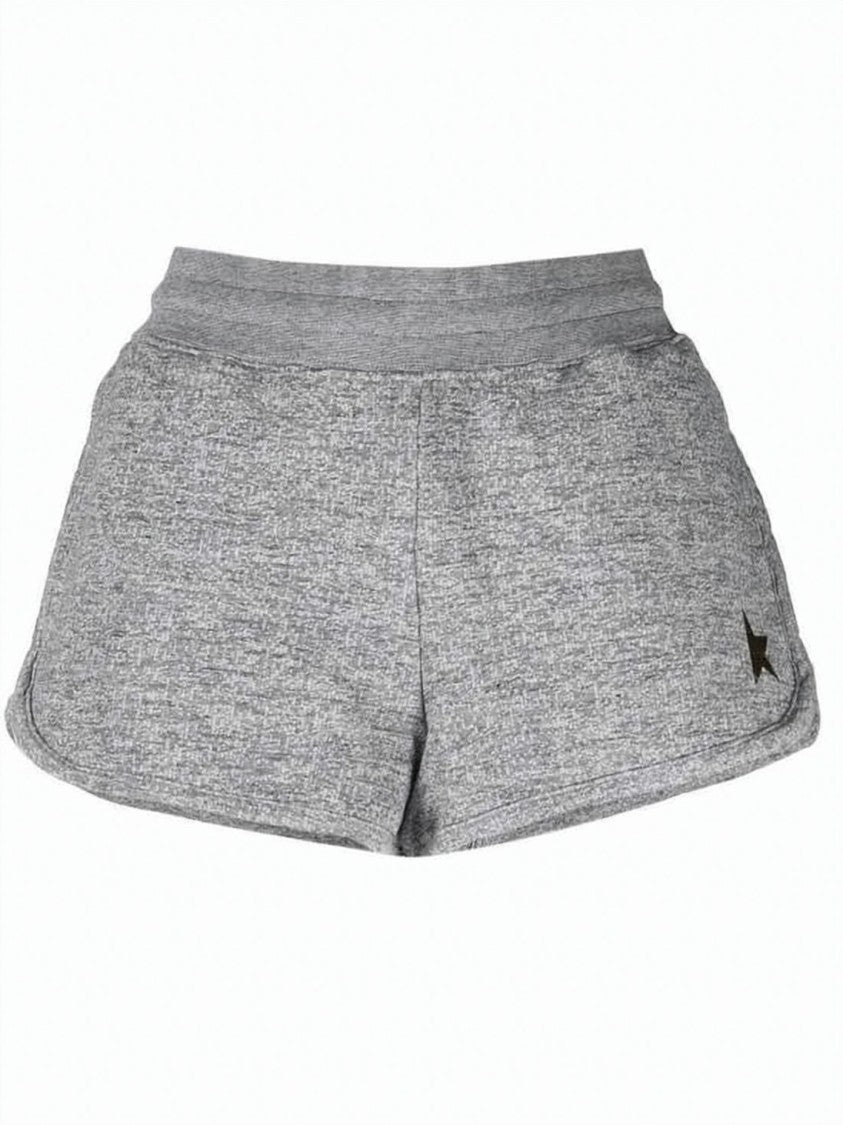 Golden Goose Heathered Grey Shorts With Metallic Star Detail