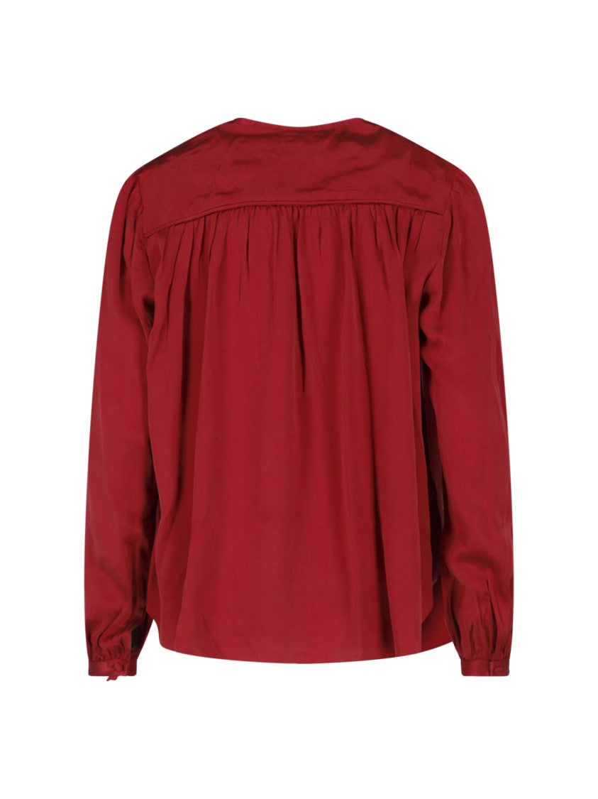 Isabel Marant Silk Blouse With Cut-Out Detail And Lace-Up Closure