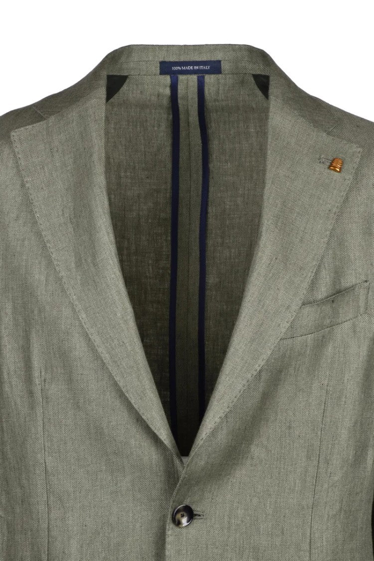 Sartoria Latorre Rounded Green Linen Jacket