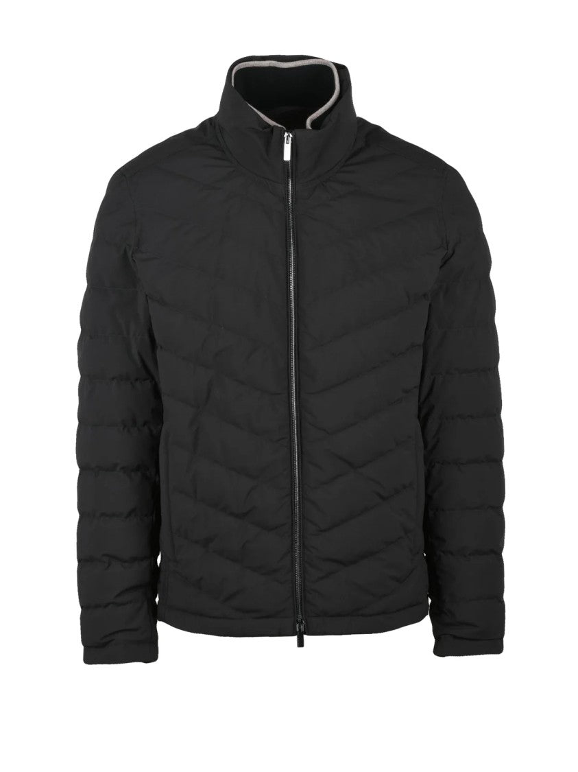 Paul & Shark Black Polyester Centogrammi Down Jacket