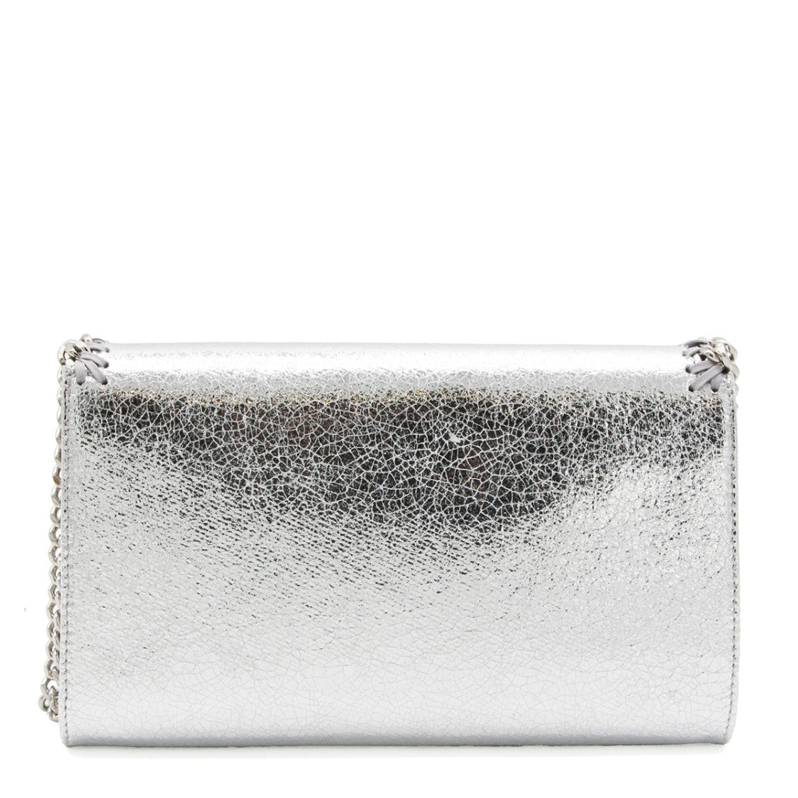 Stella Mccartney Envelope-Shaped Mini Shoulder Bag In Silver Faux Leather