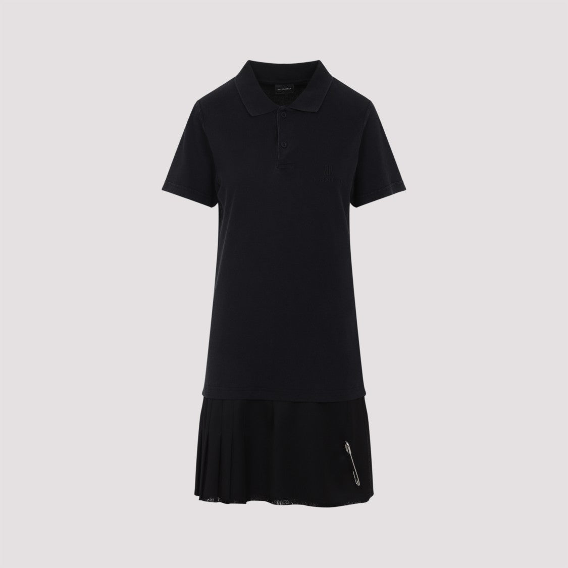Balenciaga Polo-Style Mini Dress With Pleated Skirt