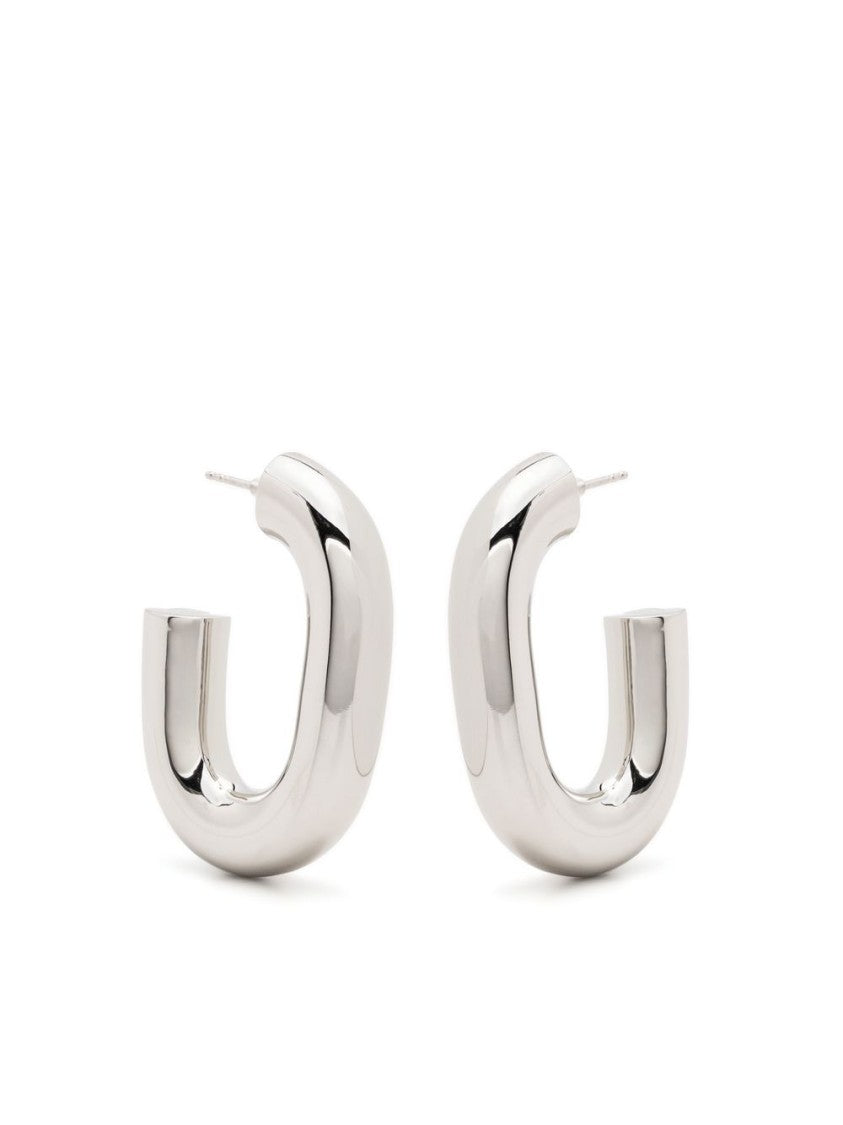 Rabanne Sculptural Silver Finish Brass Earrings