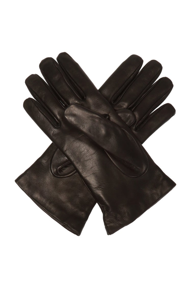 Moschino Leather Gloves With Logo