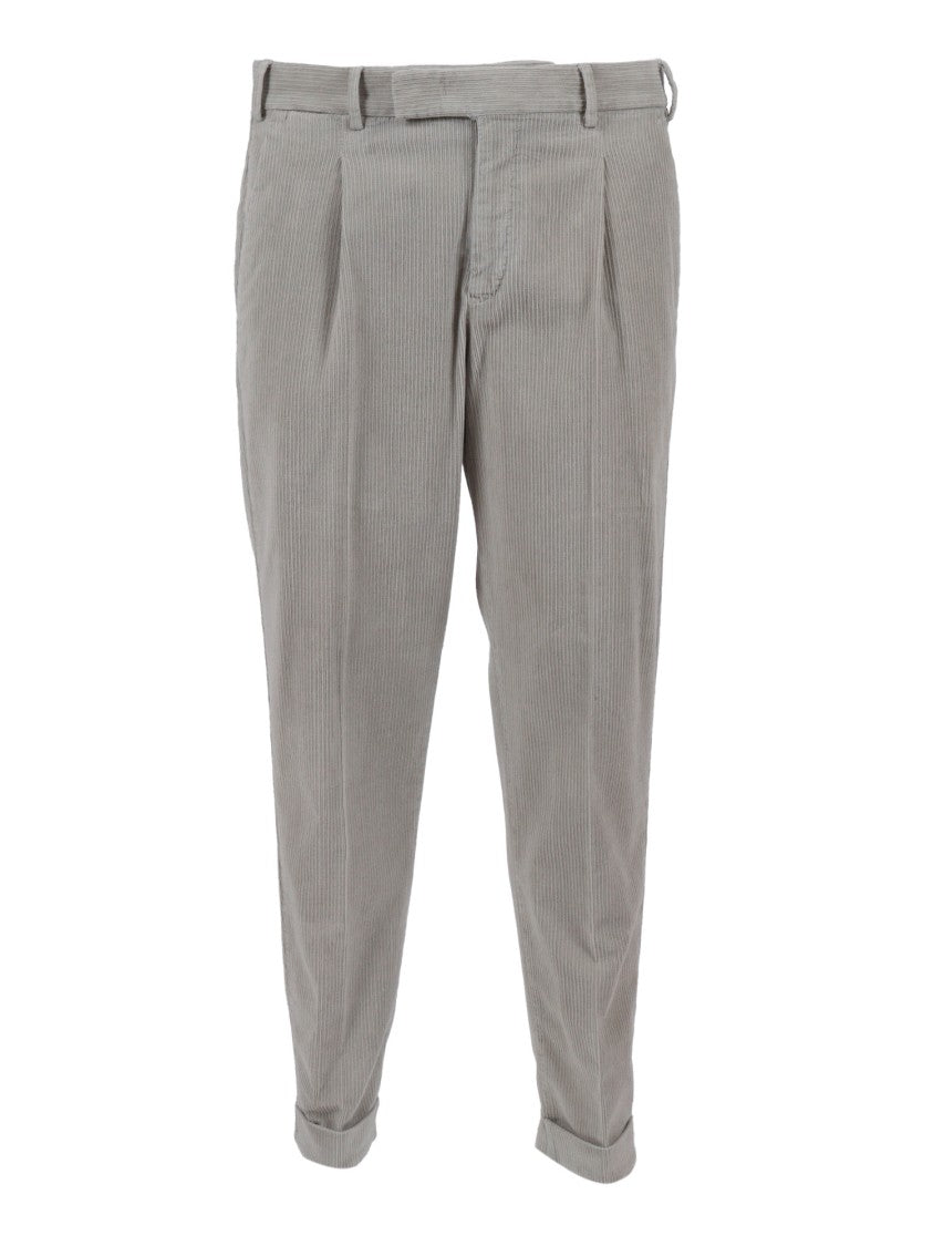 Pt01 Pleated Trousers With Flap Back Pockets