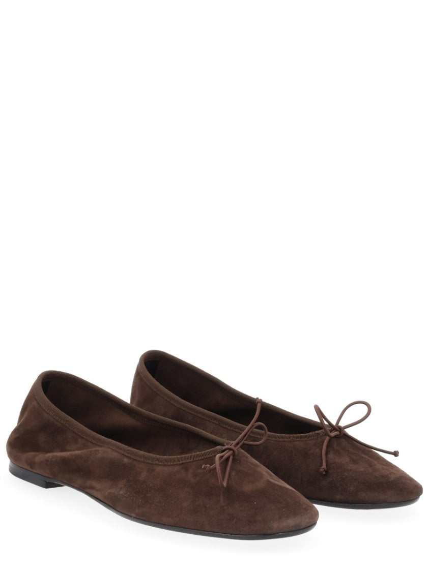 Aeydē Tiby Brown Kid Suede Flats