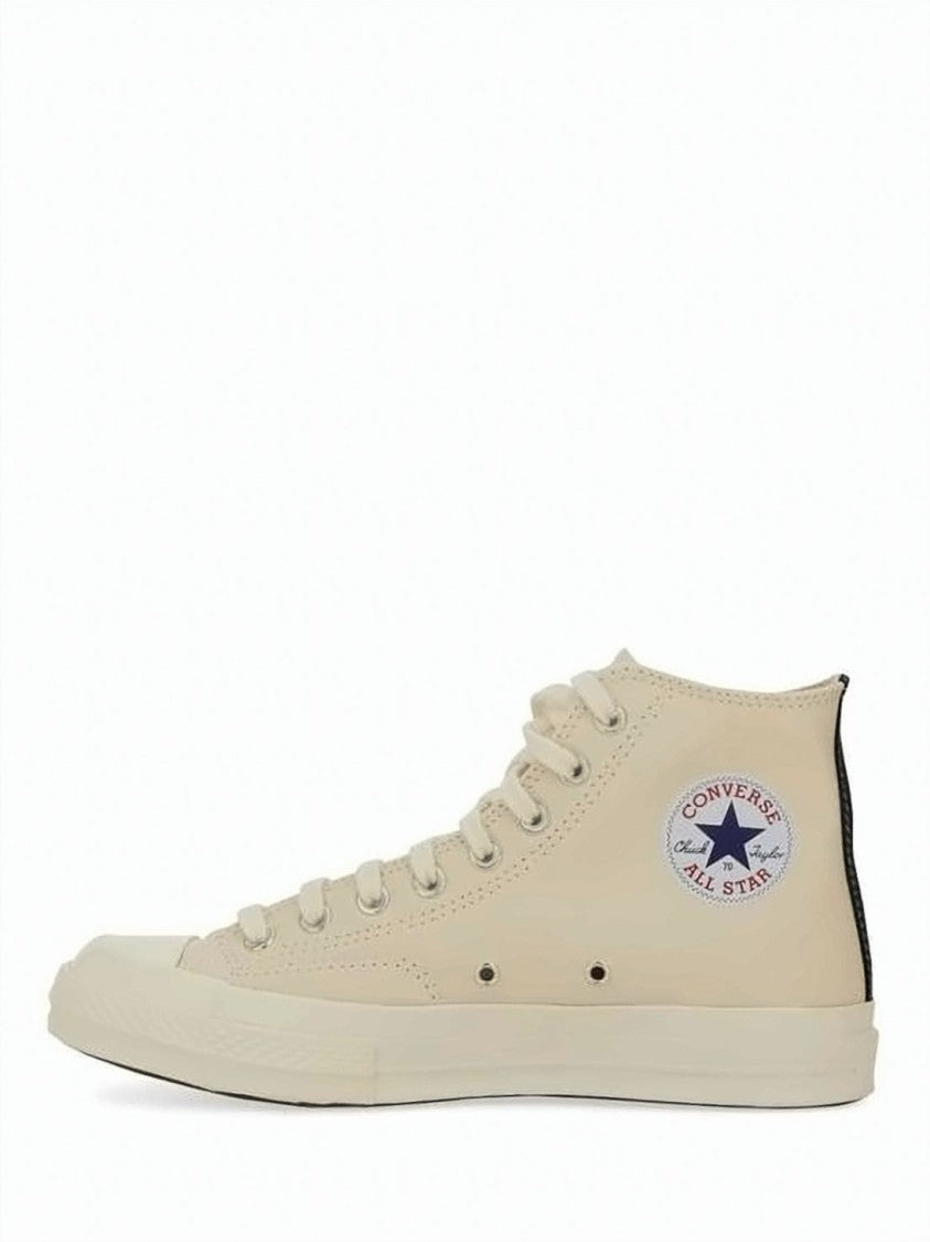 Comme Des Garçons High-Top Canvas Sneakers With Distinctive Heart Logo