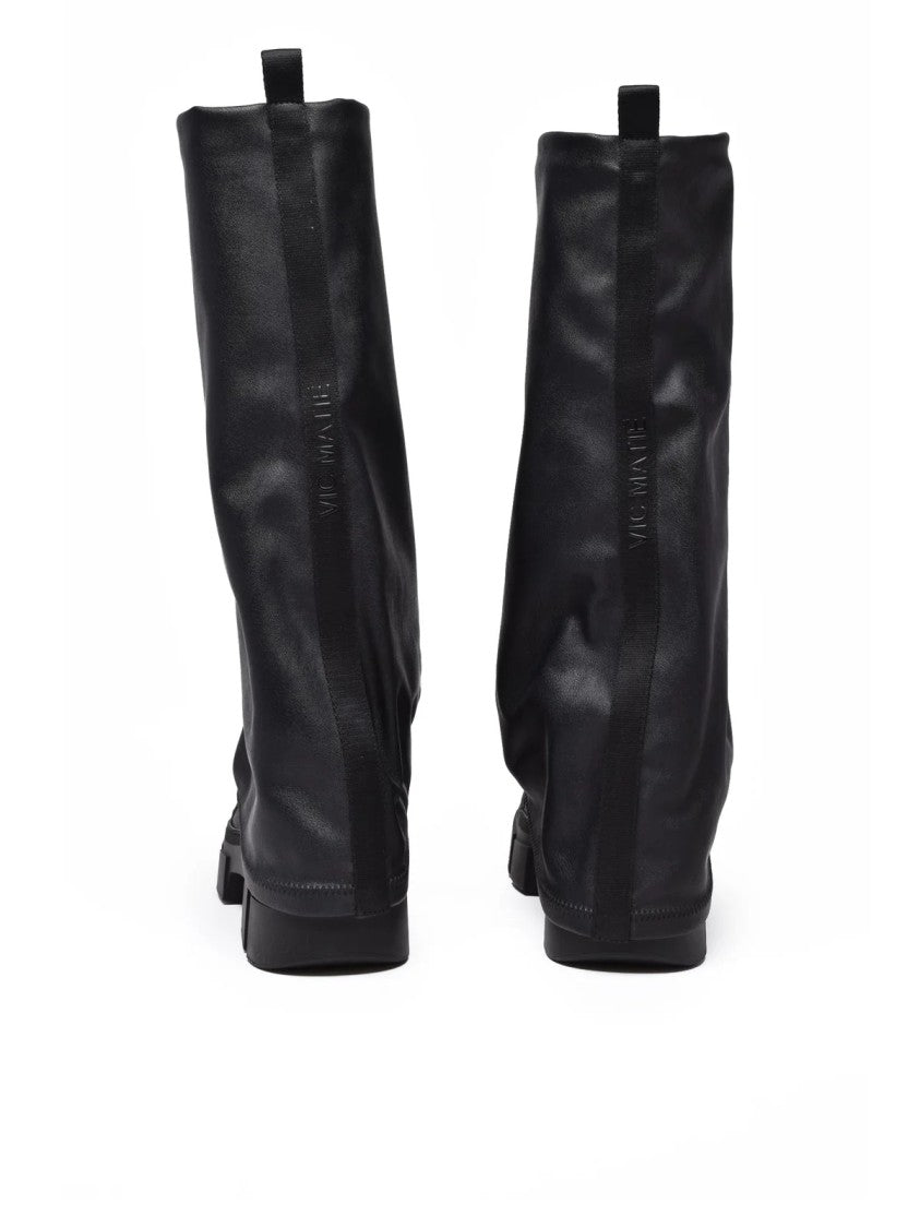Vic Matié Black Leather Davidson Boots