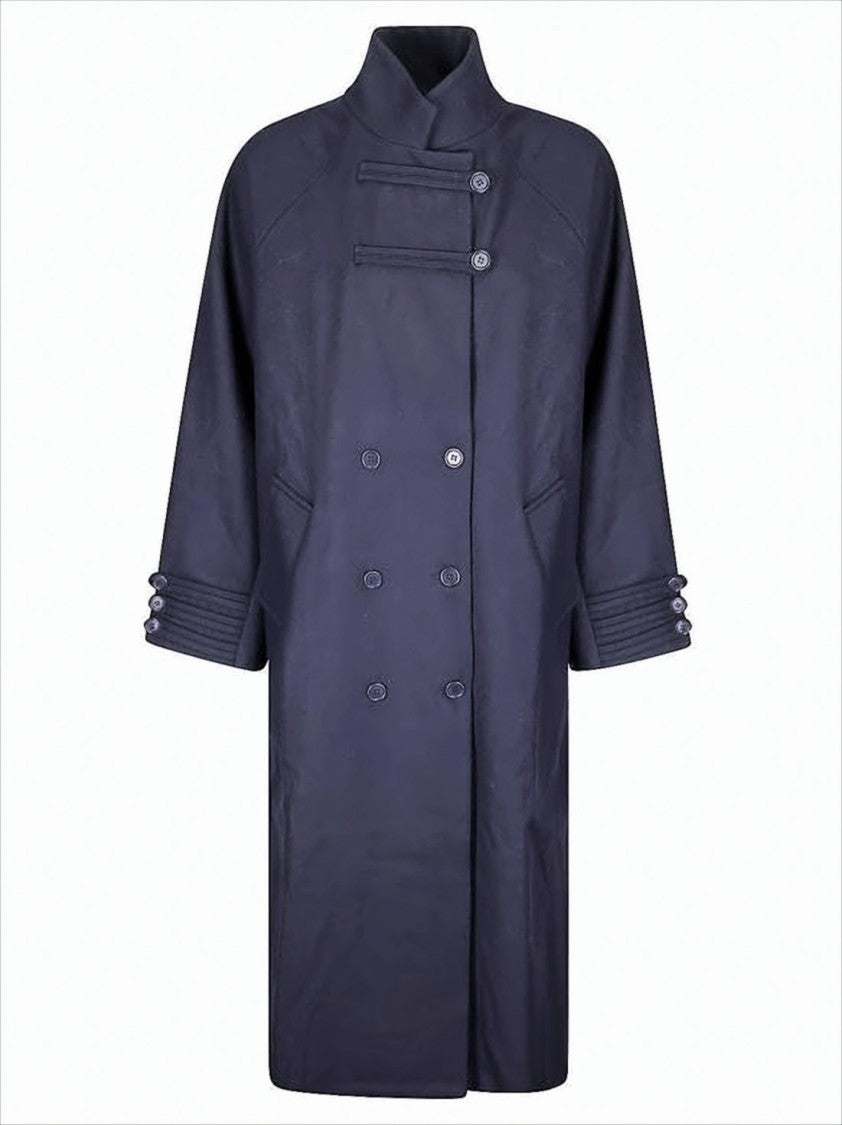 Paloma Wool Knee-Length Structured Coat With High Collar