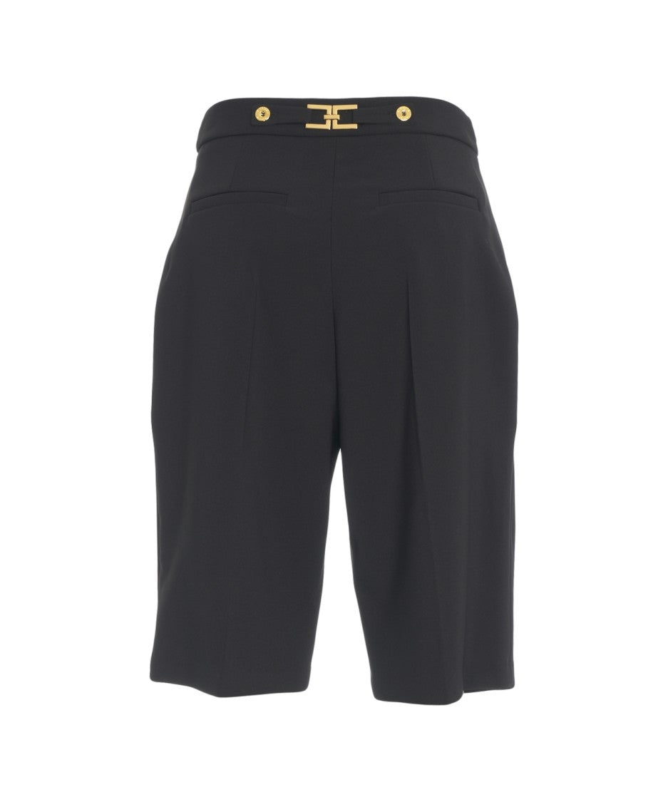 Elisabetta Franchi Bermuda Shorts With Gold Decorative Buttons