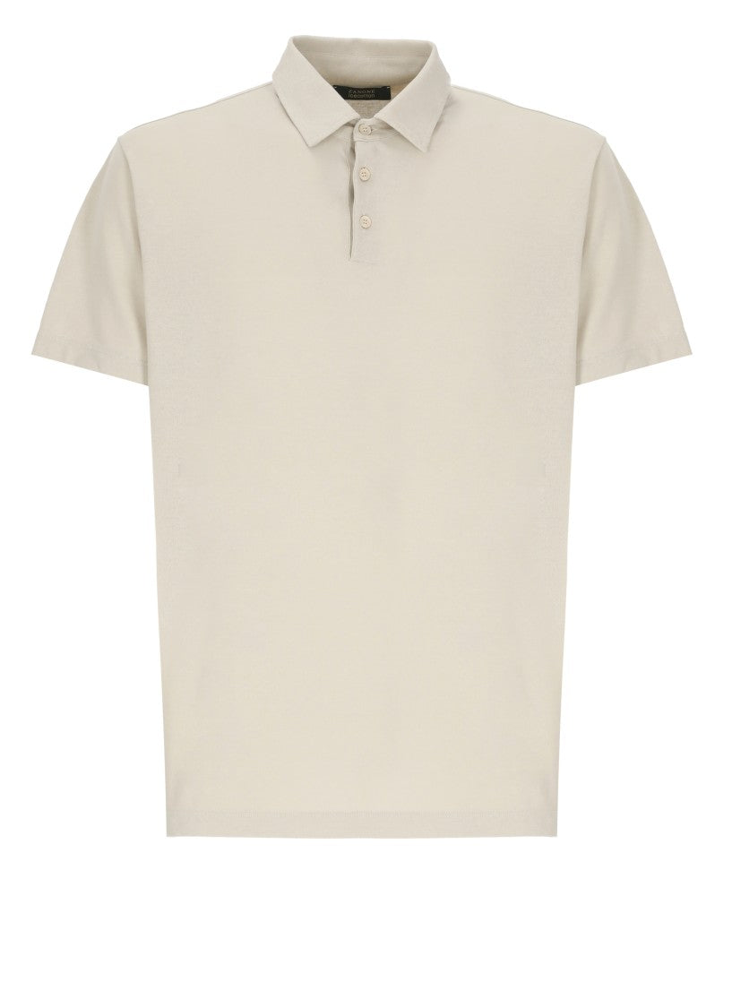 Zanone Beige Cotton Polo Shirt