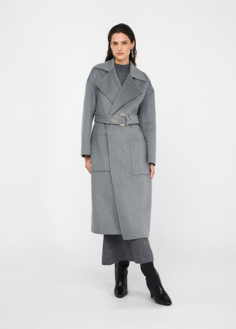 Liu Jo Tailored Wool Blend Coat With Belt