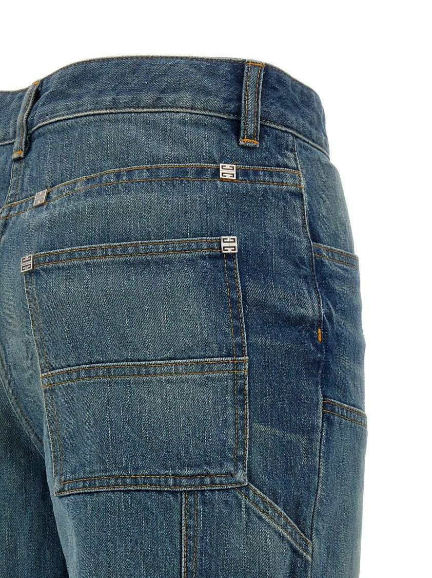 Givenchy Wide Leg Denim Jeans With Flap Detail