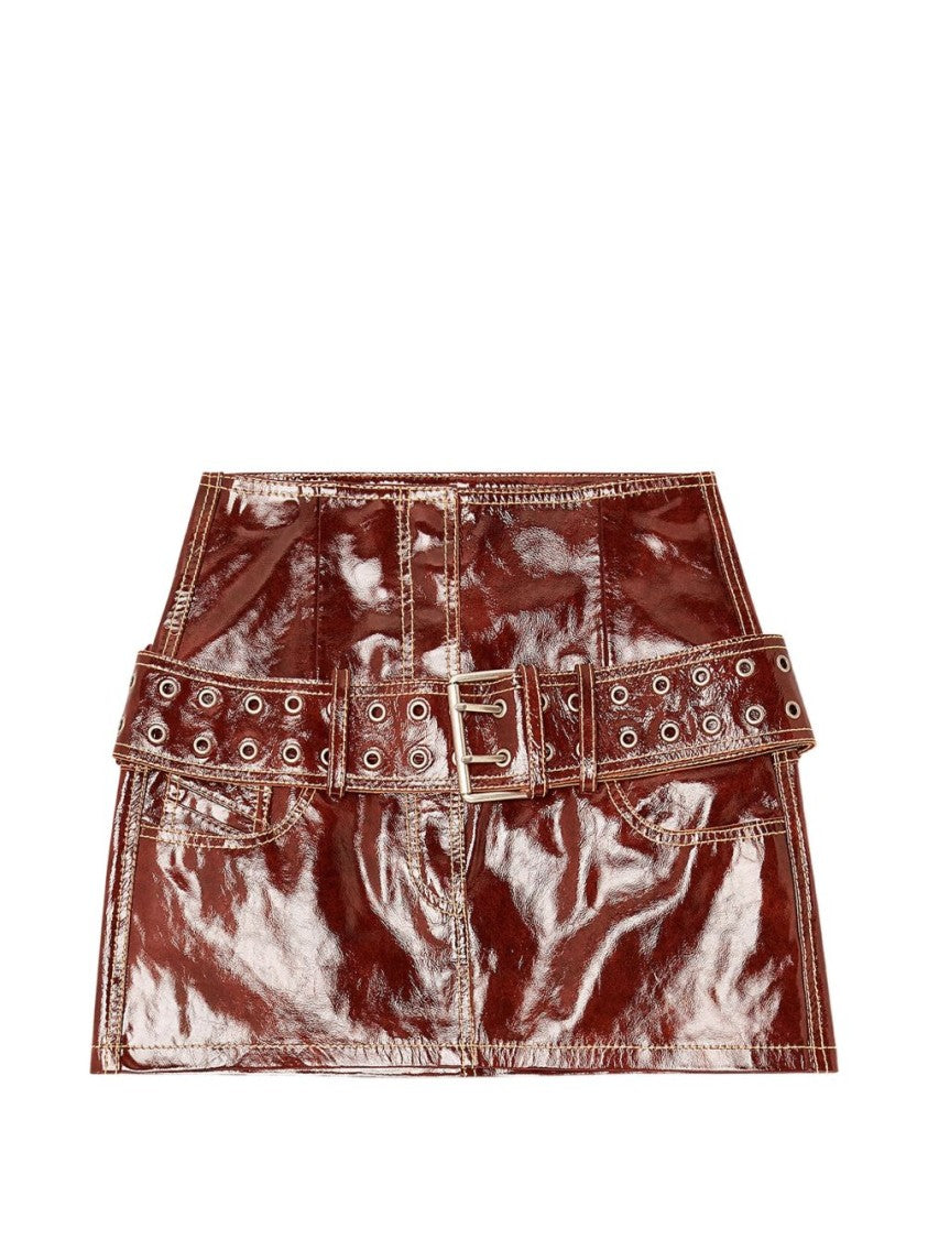 Diesel Mini Skirt With Patent Leather Finish