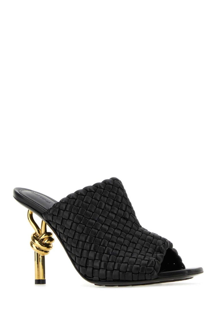Bottega Veneta Black Leather Knot Mules