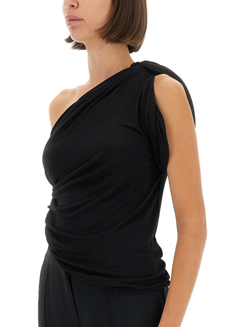 Rick Owens X Lilies Draped One-Shoulder Top