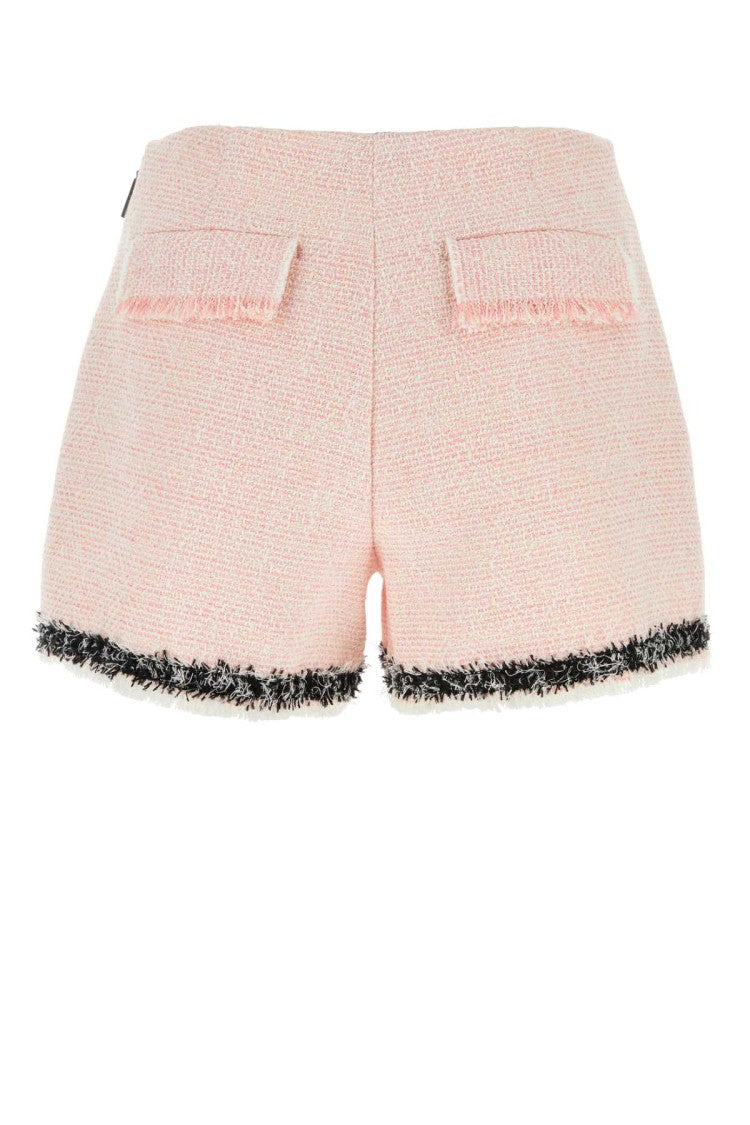 Msgm Pink Bouclé Shorts