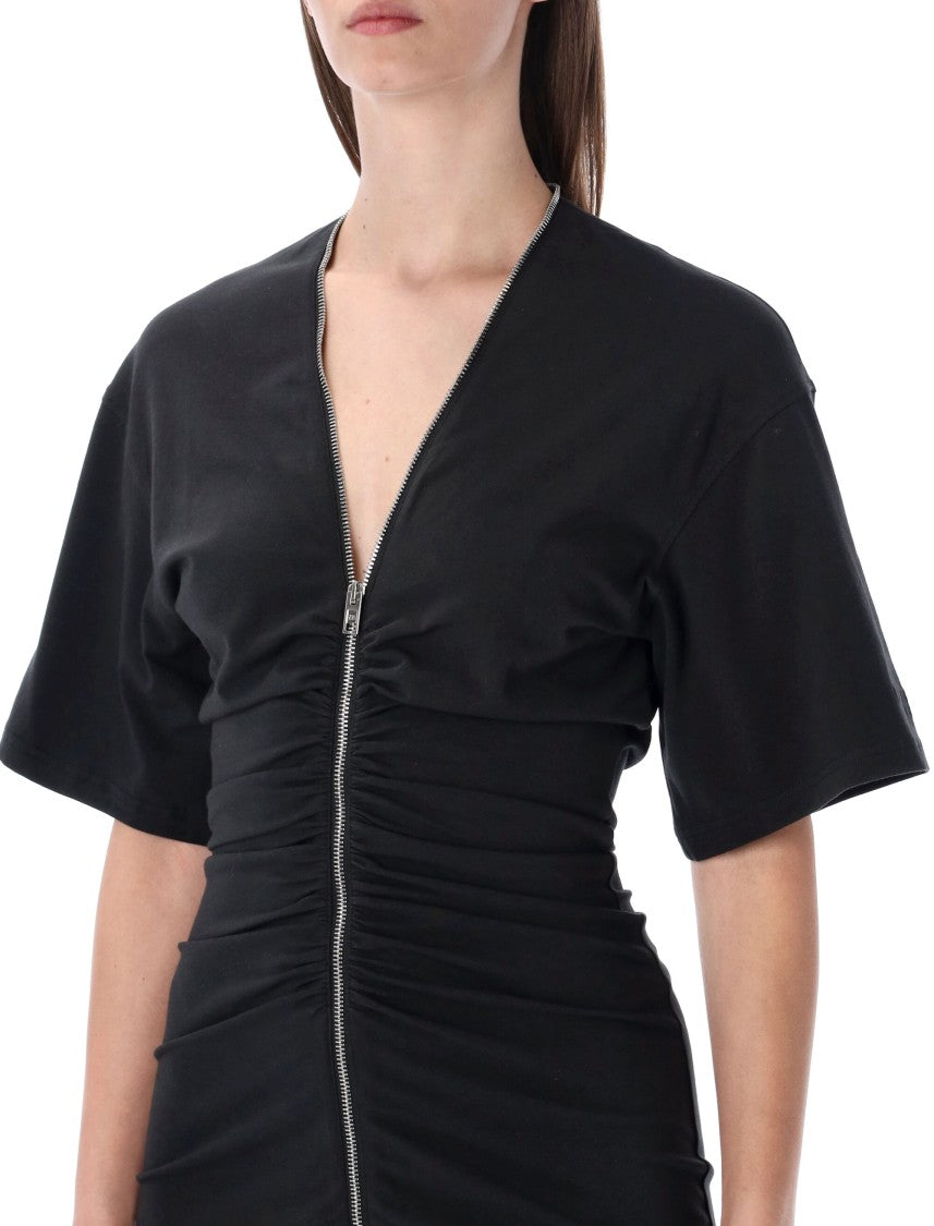 Alexander Wang Gathrred Tshirt Dress Zip